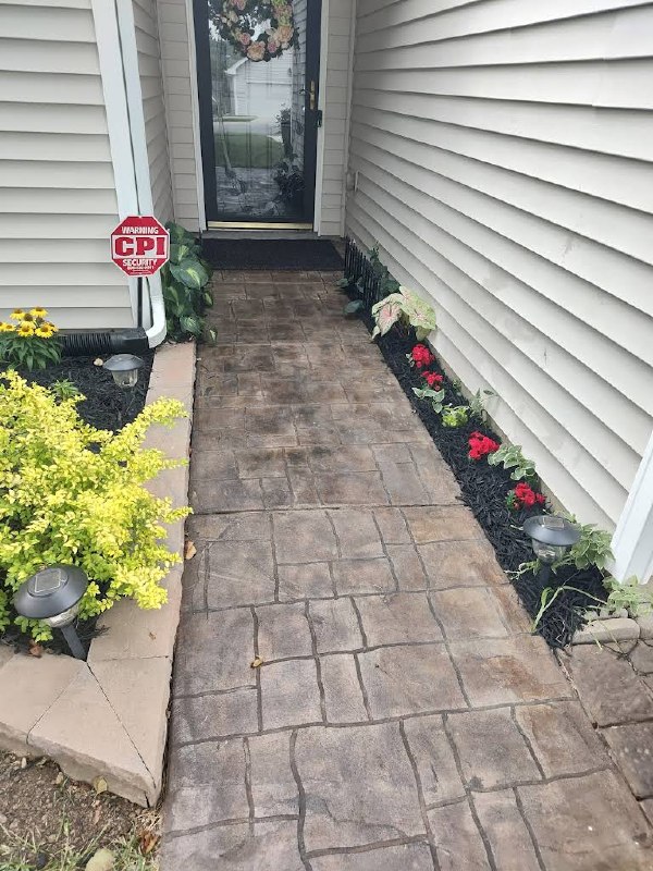 New concrete walkway