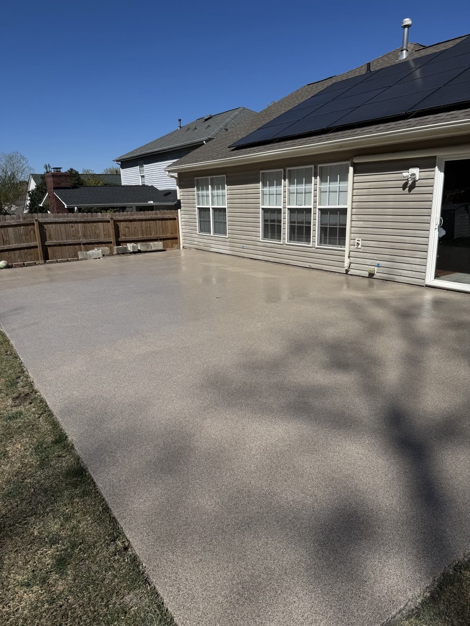 Blue flake garage floor
