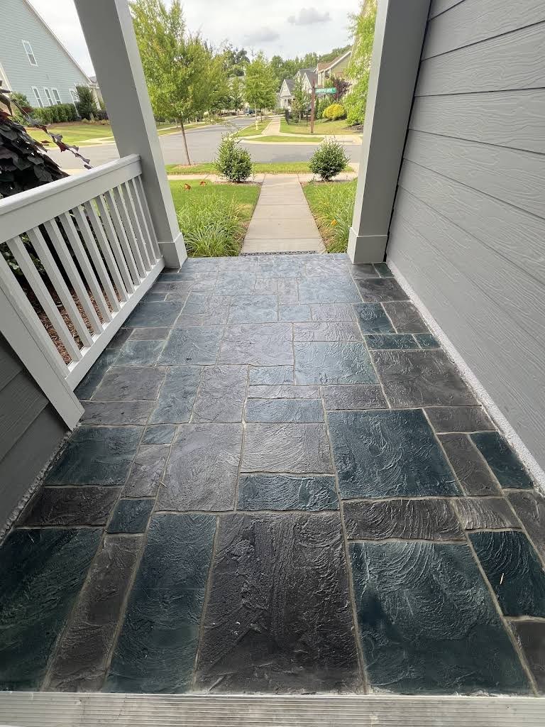 Flagstone overlay porch entry