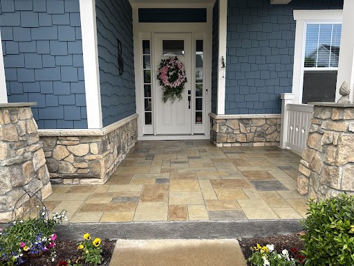 Charcoal slate overlay porch
